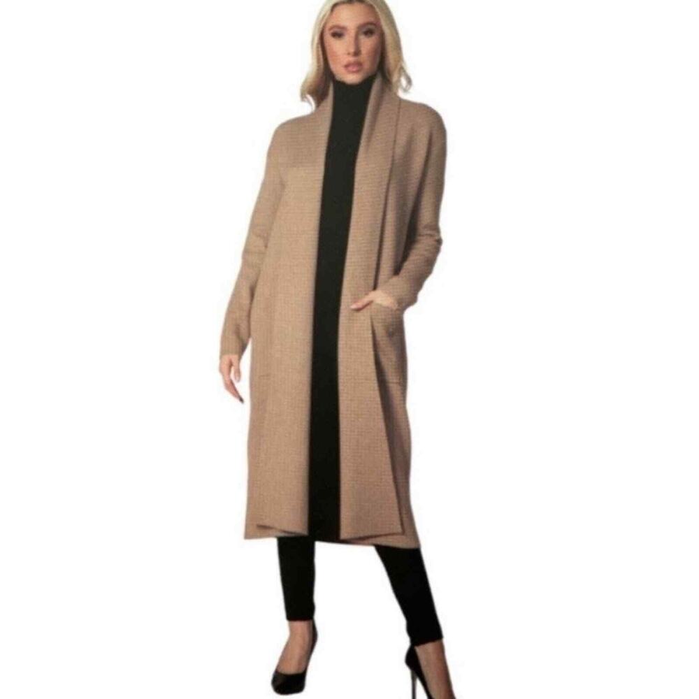 BCBG MAXSPORT lagenlook artsy very stylish elegant color chocolate Long Cardigan